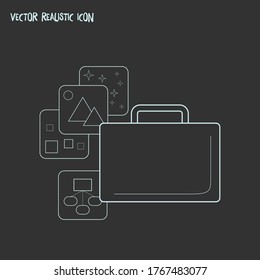 Portfolio icon line element. Vector illustration of portfolio icon line isolated on clean background for your web mobile app logo design.