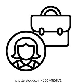 Portfolio Icon Line Style Vector Illustration
