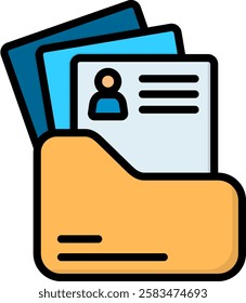 Portfolio Icon Lineal Color Vector Illustration
