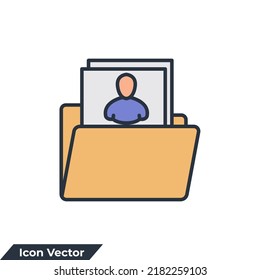 portfolio icon logo vector illustration. folder symbol template for graphic and web design collection