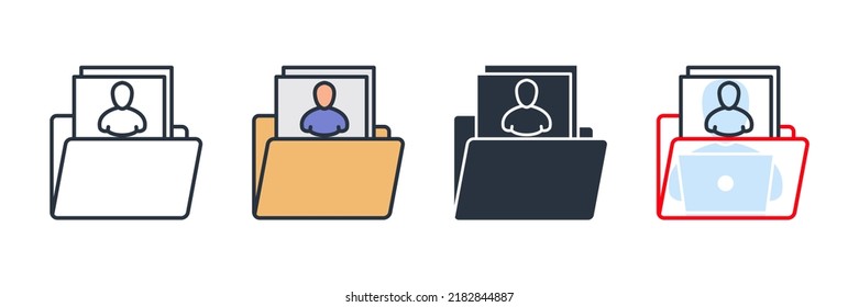 portfolio icon logo vector illustration. folder symbol template for graphic and web design collection