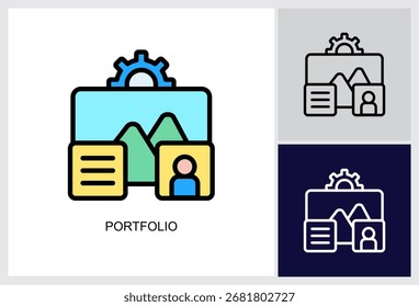 Portfolio icon Multi Style Vector Illustration
