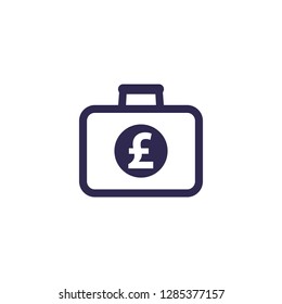 portfolio icon with pound, vector