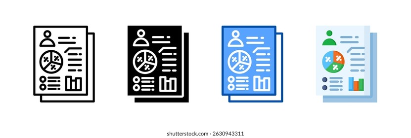 Portfolio icon set bundle. Multi style icon collection perfect for websites, apps, and presentations. Simple vector icon collection