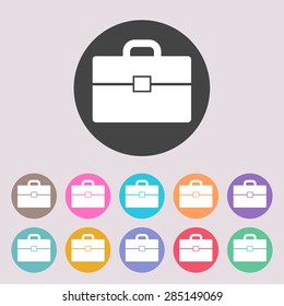 Portfolio icon. Set of colored icons.