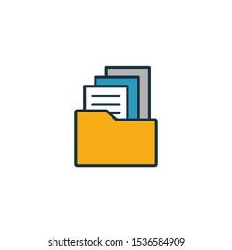 Portfolio icon set. Four elements in diferent styles from design ui and ux icons collection. Creative portfolio icons filled, outline, colored and flat symbols.