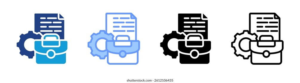 Portfolio icon set multiple style collection