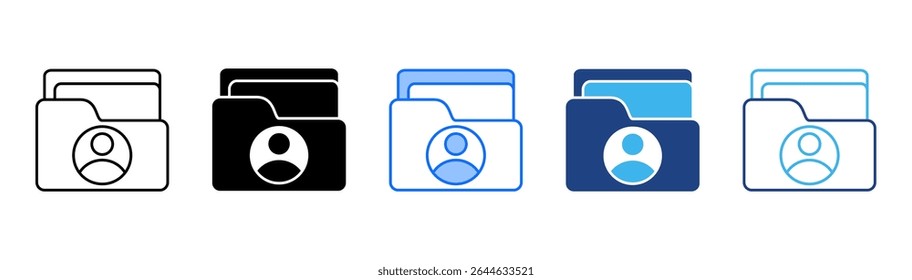 Portfolio icon set multiple style collection
