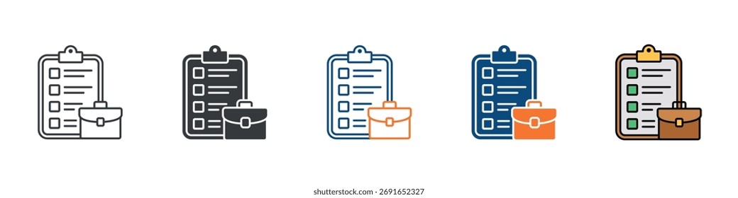 Portfolio Icon Set Multiple Style Collection