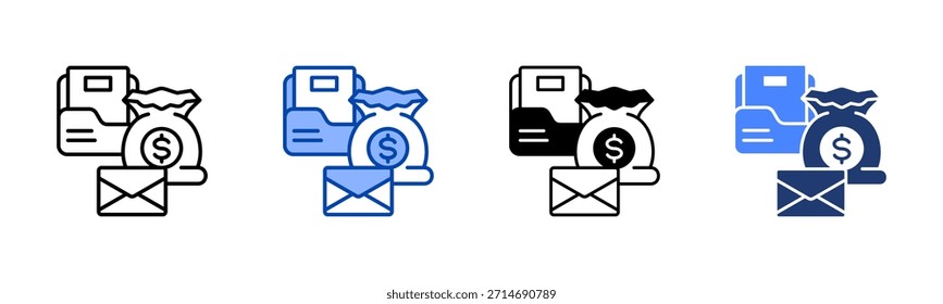 Portfolio-Symbolsatz für mehrere Stilkollektionen