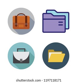 portfolio icon set. vector set about briefcase and folder icons set.