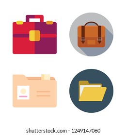 portfolio icon set. vector set about folder and briefcase icons set.