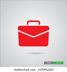 Portfolio icon, symbol icon vector, briefcase, bag, baggage icon. An illustration of work .Style sign for  web design andmobile concept . Briefcase symbol illustration. Pixel vector graphics