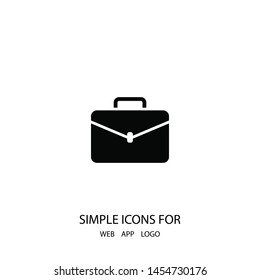 Portfolio icon, symbol icon vector, briefcase, bag, baggage icon. An illustration of work . Briefcase symbol illustration.Vector graphics
