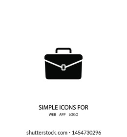 Portfolio icon, portfolio symbol icon vector, briefcase, bag, baggage icon. An illustration of work . Briefcase symbol illustration. vector graphics