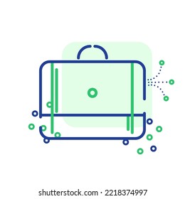 Icono de portafolio, símbolo de portafolio vector, maletín, bolso, icono de equipaje. Signo de estilo lineal para concepto móvil y diseño web. Ilustración de un símbolo de maleta. Gráficos vectoriales de píxeles - Vector.