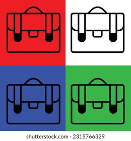 Portfolio icon, portfolio symbol vector icon, briefcase, bag, baggage icon. Lineal style, isolated on white Background.