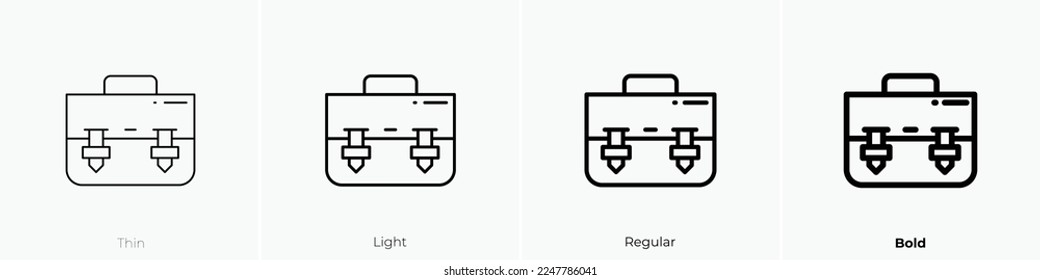 icono de portafolios. Diseño delgado, ligero y audaz aislado en un fondo blanco