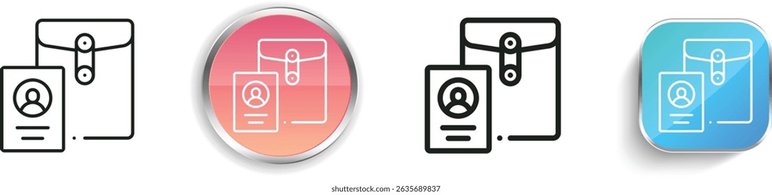 portfolio icon. Thin Linear, Regular and Button Style Design Isolated On White Background