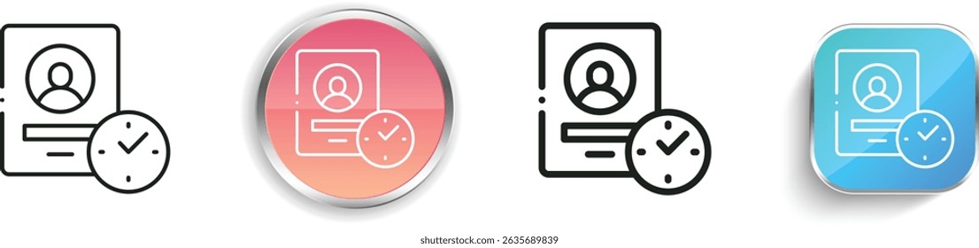 portfolio icon. Thin Linear, Regular and Button Style Design Isolated On White Background