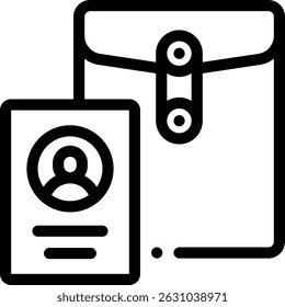Icono de Cartera. Diseño De Estilo Lineal Delgado Aislado Sobre Fondo Blanco