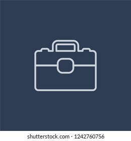 Portfolio icon. Trendy flat vector line Portfolio icon on dark blue background from business   collection. 