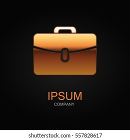 Portfolio icon. Vector Illustration. Design logo element. Isolated on black background.