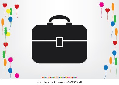 Portfolio icon vector illustration eps10. Isolated badge for website or app - stock infographics.