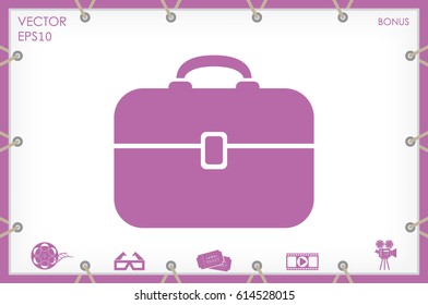 Portfolio icon vector illustration eps10. Isolated badge for website or app - stock infographics