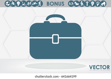 Portfolio icon vector illustration eps10. Isolated badge for website or app - stock infographics