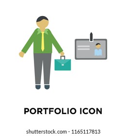 Portfolio icon vector isolated on white background, Portfolio transparent sign