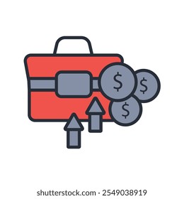 Icono de la Cartera. Vector. Trazo editable. signo de estilo lineal para uso Diseño web, logotipo. Ilustración de símbolo.