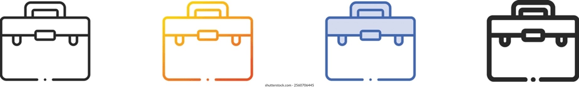 portfolio icon.Thin Linear, Gradient, Blue Stroke and bold Style Design Isolated On White Background