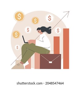 Portfolio income abstract concept vector illustration. Capital gains income, royalty from investments and bonds. Mutual funds, dividends and property profit, savings accounts abstract metaphor.