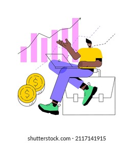 Portfolio income abstract concept vector illustration. Capital gains income, royalty from investments and bonds. Mutual funds, dividends and property profit, savings accounts abstract metaphor.