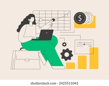 Portfolio income abstract concept vector illustration. Capital gains income, royalty from investments and bonds. Mutual funds, dividends and property profit, savings accounts abstract metaphor.