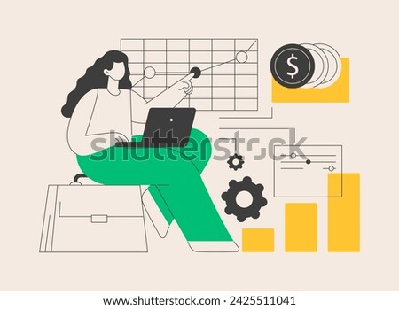 Portfolio income abstract concept vector illustration. Capital gains income, royalty from investments and bonds. Mutual funds, dividends and property profit, savings accounts abstract metaphor.