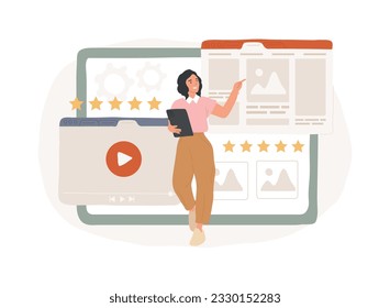 Portfolio isolated concept vector illustration. Project portfolio, service catalog, product presentation, get to know our work, web element, professional website, menu bar vector concept.