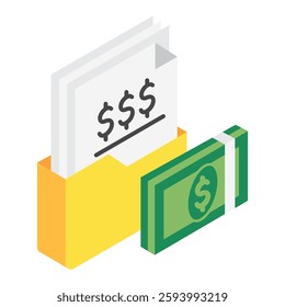 Portfolio isometric 3d, mini illustration icon, use for modern concept, UI or UX kit, web and app development. related to business, finance, economy..