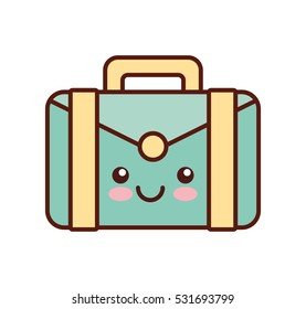 portfolio kawaii style business isolated icon vector illustration design