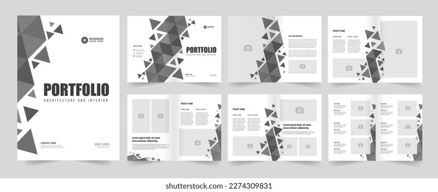 Portfolio layout design. Use for Architecture Portfolio, Interior Portfolio, photography Portfolio, brochure.