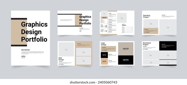 Portfolio layout template or graphics design portfolio template