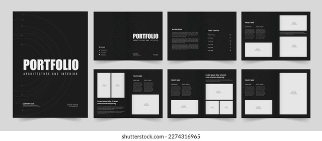 Portfolio layout template. Use for Architecture Portfolio, Interior Portfolio, Business Portfolio.