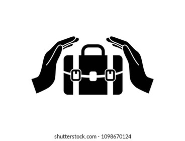 Portfolio, Leather briefcase icon.