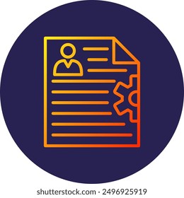 Portfolio Line Gradient Icon Design