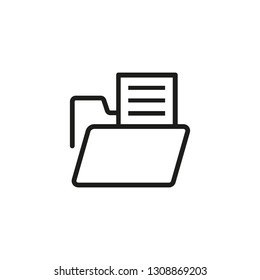 Portfolio line icon. Directory, document, file. Research concept. Can be used for topics like computing, information, management