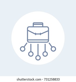 portfolio line icon on white
