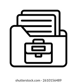 Portfolio Line Vector Illustration On White Background.