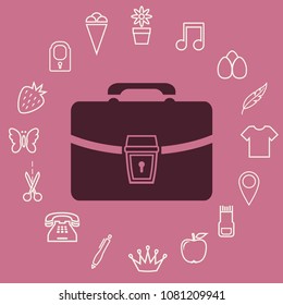 portfolio with the lock, vector icon