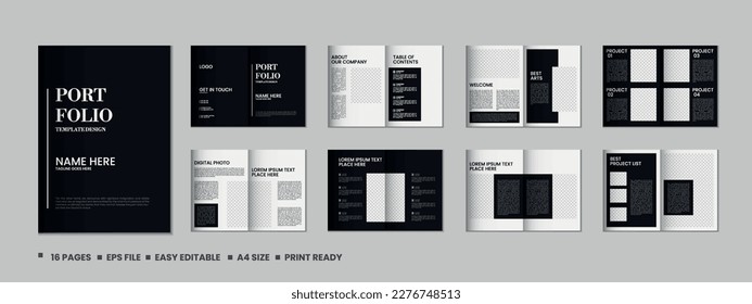 Portfolio magazine template design,  16 pages Fashion magazine and a4 architecture portfolio design
